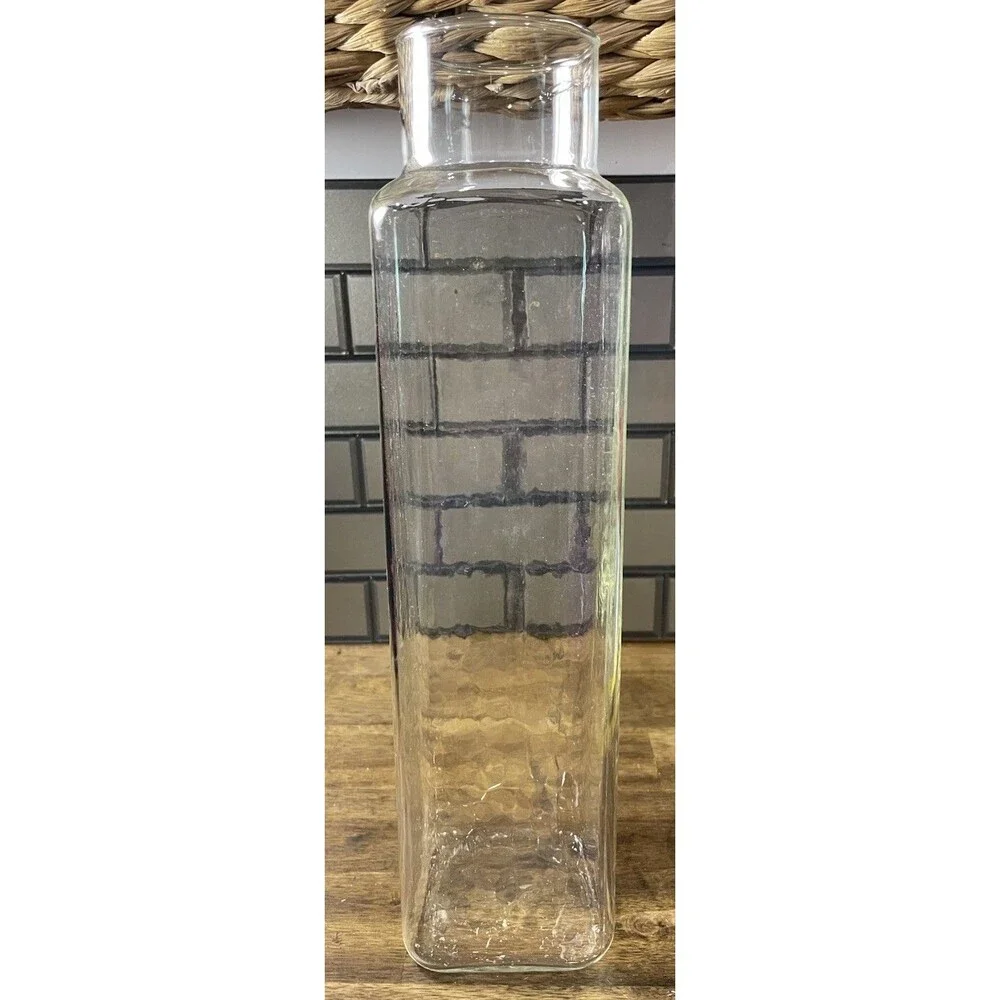 Tall Glass Container Jar Or Vase 13” Clear Glass Flowers | Decorative Items